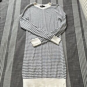 Striped Black and White Sweater Dress